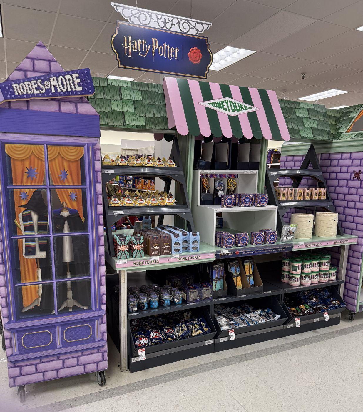 Target Harry Potter Honeydukes candy shop at the front of the seasonal section