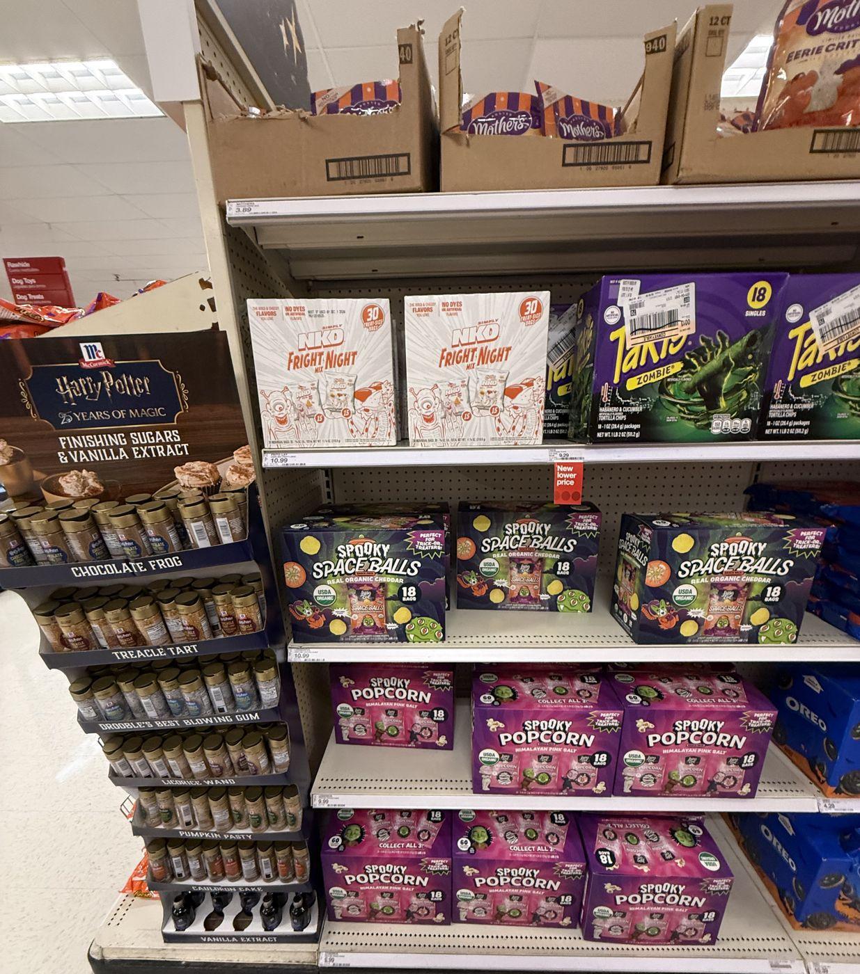 Target Halloween snacks with a McCormick Harry Potter baking display